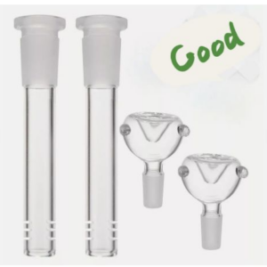 2Pack 5.5'' Hookah Water Smoking Pipe Glass Bong Downstem with 14mm Male Bowl