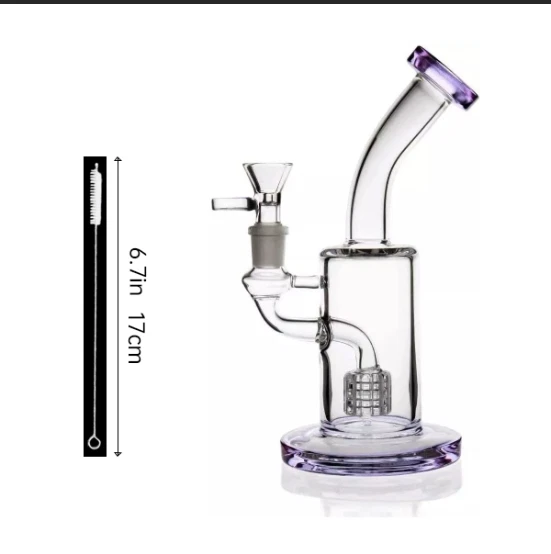 purple percolator bong showerhead thick glass 10 inch 14mm bowl