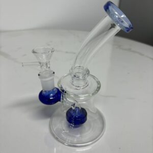 teal percolator bong glass water pipe 9 inch