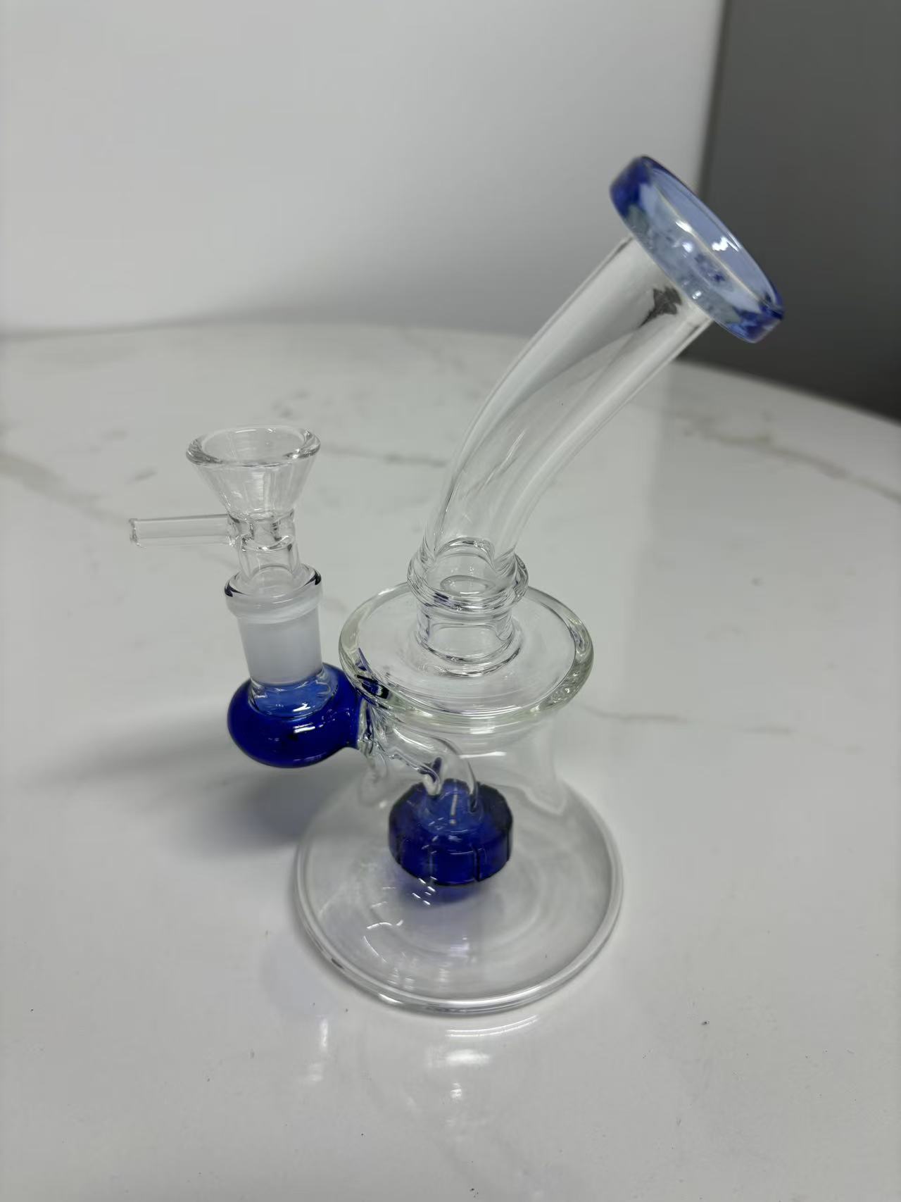 teal percolator bong glass water pipe 9 inch