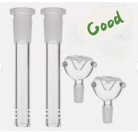 glass hookah bong 5.5 inch 2 pack downstem 14mm male bowl