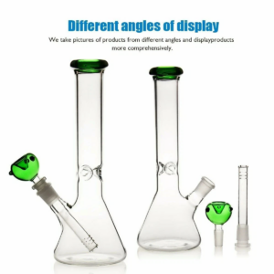 heavy duty glass bong green 10 inch water filter hookah 14mm bowl