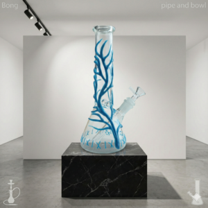 glow in the dark bong blue branch thick glass bubbler 10 inch