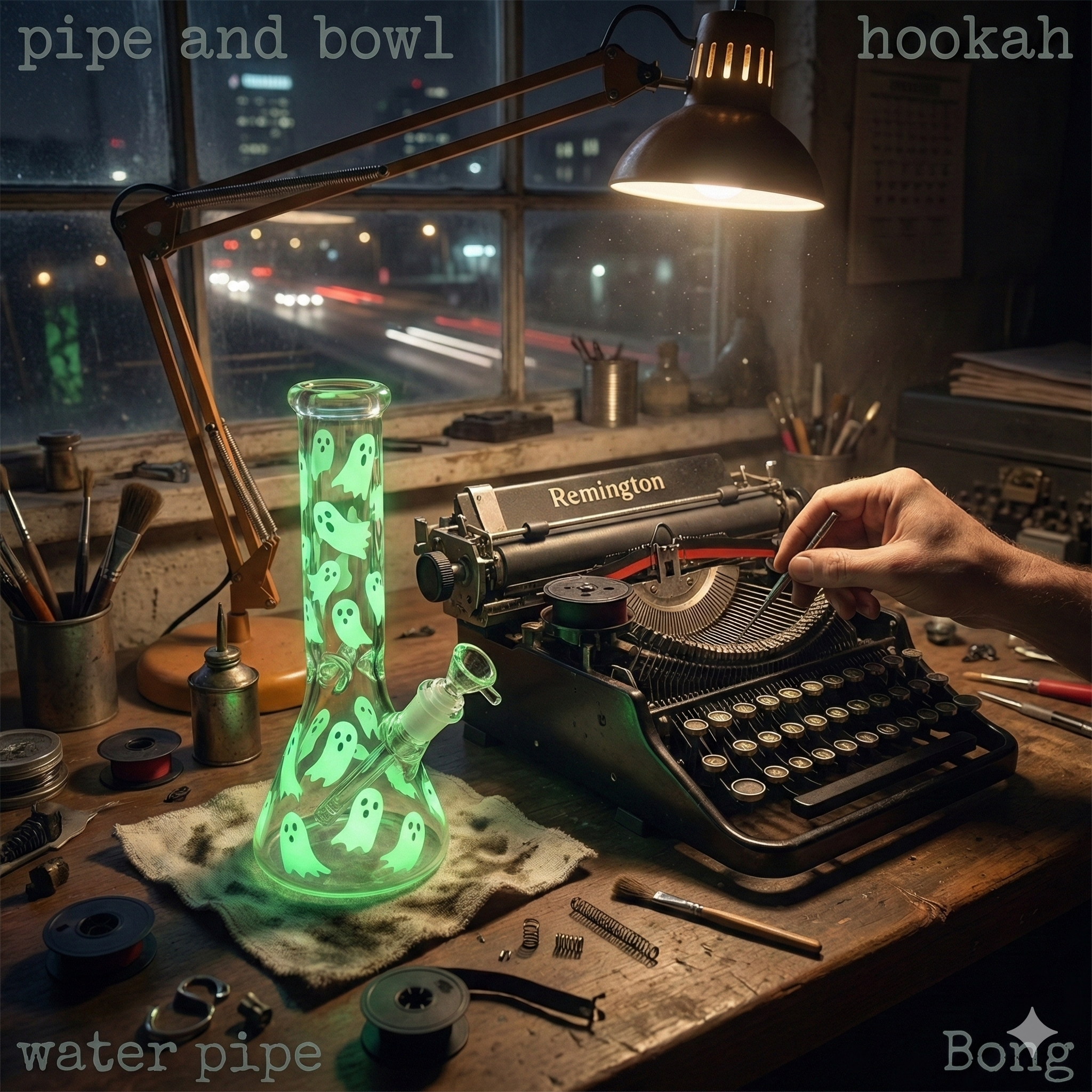 glow in the dark hookah bong 8 inch beaker bubbler water pipe 14mm