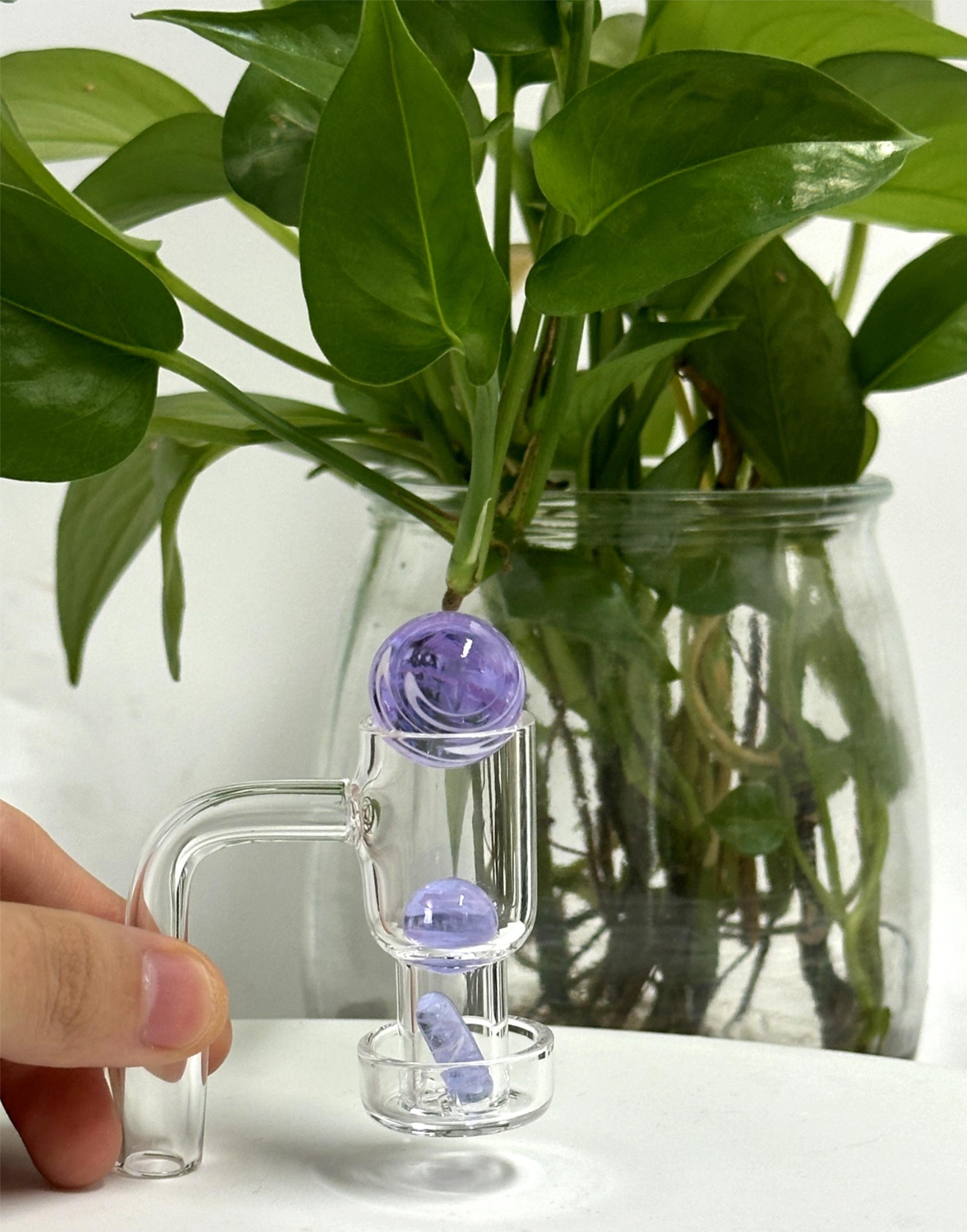 purple quartz banger 14mm cyclone carb cap spinner terp bead