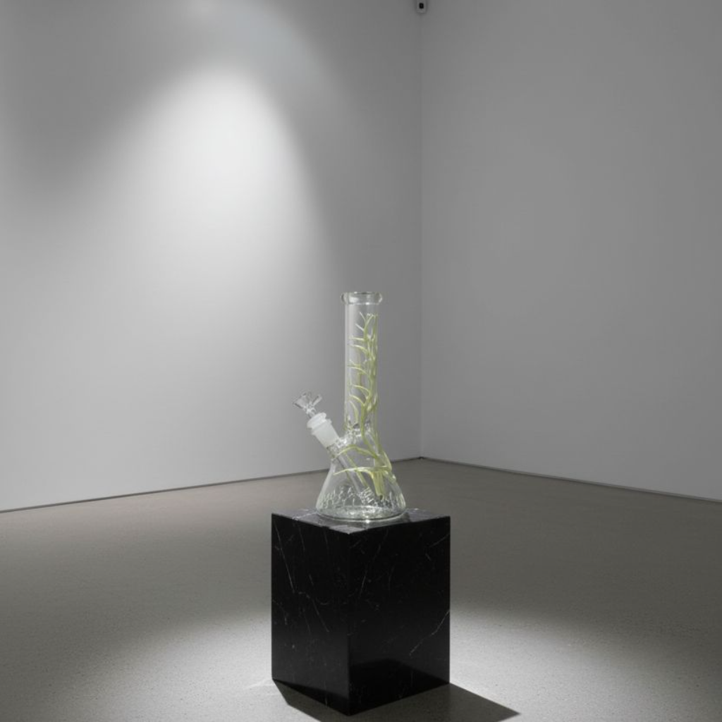 yellow glow in the dark bong thick glass bubbler 10 inch