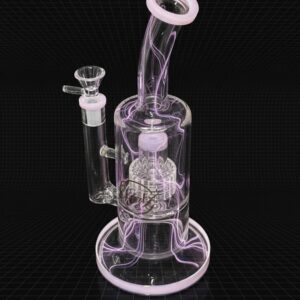 honeycomb percolator bong pink thick glass 10 inch with screen