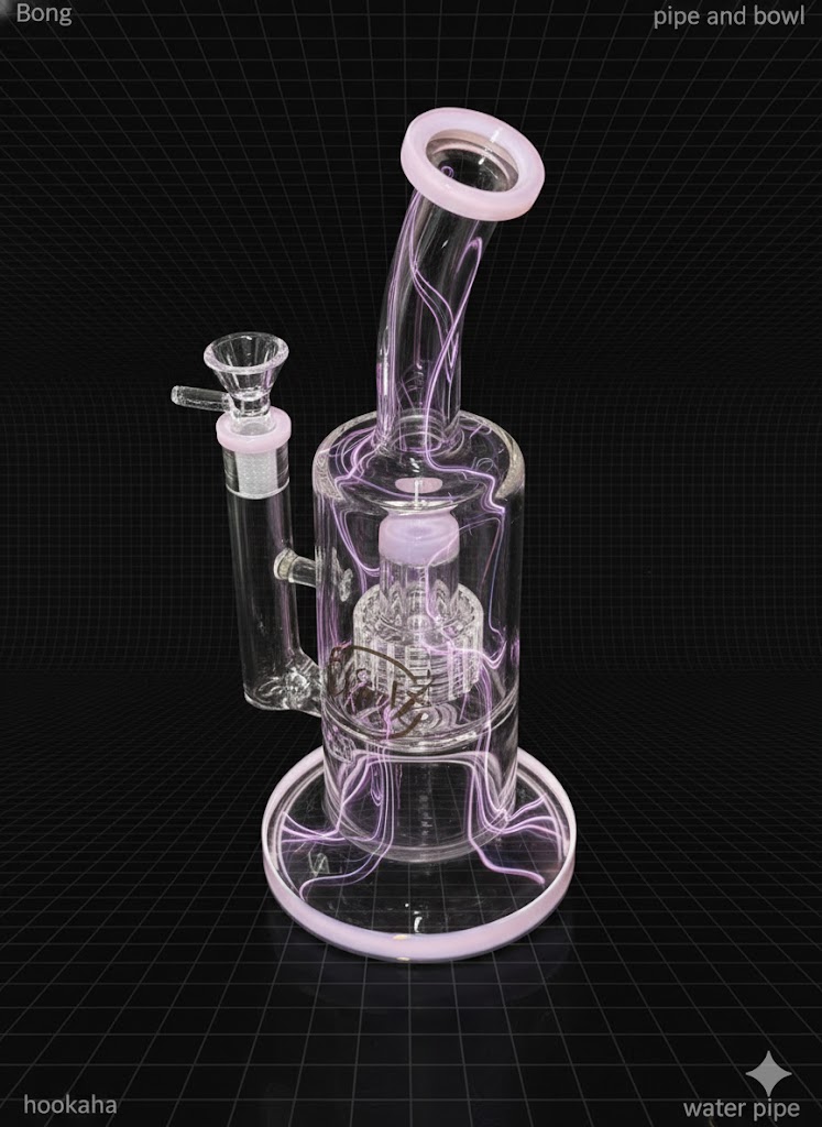 honeycomb percolator bong pink thick glass 10 inch with screen
